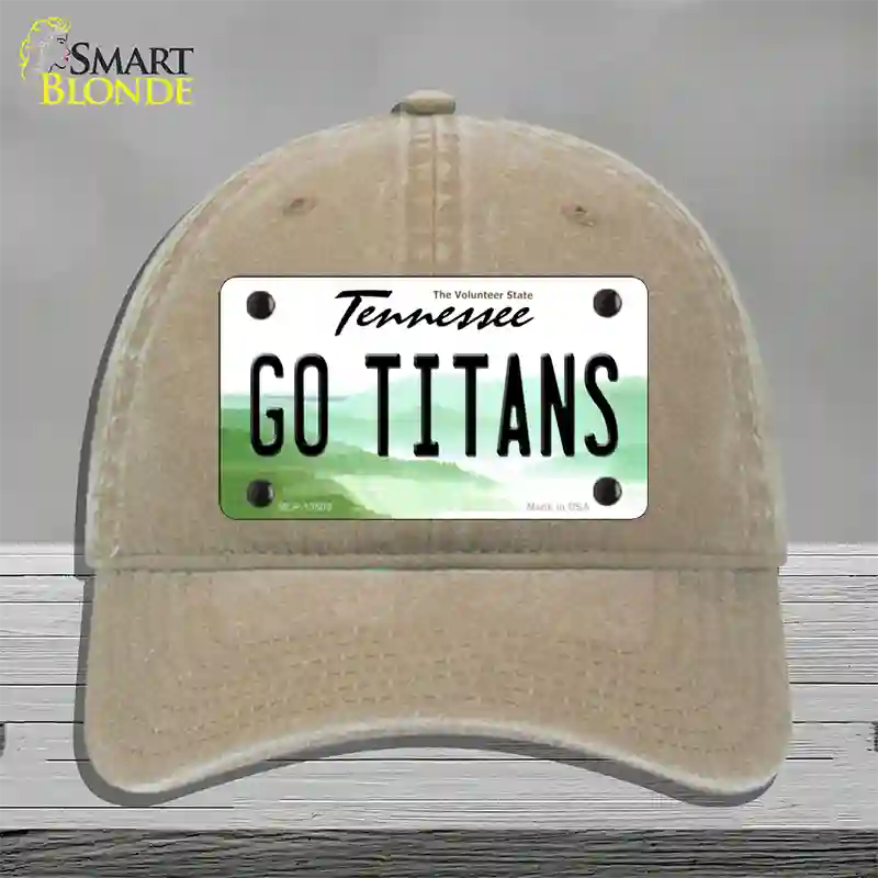 Go Titans Novelty License Plate Hat Tag Unconstructed Cotton / Khaki