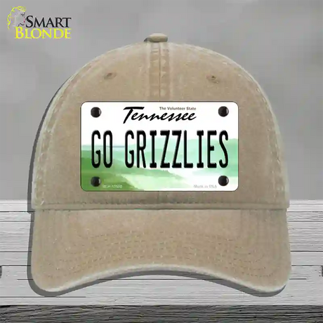 Go Grizzlies Novelty License Plate Hat Tag Unconstructed Cotton / Khaki