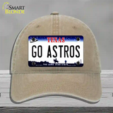 Go Astros Novelty License Plate Hat Tag Unconstructed Cotton / Khaki