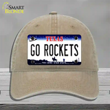 Go Rockets Novelty License Plate Hat Tag Unconstructed Cotton / Khaki