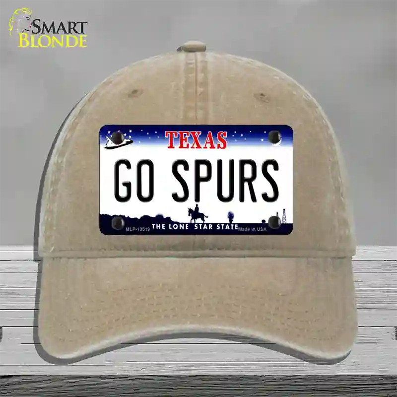 Go Spurs Novelty License Plate Hat Tag Unconstructed Cotton / Khaki