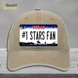 Number 1 Stars Fan Novelty License Plate Hat Tag Unconstructed Cotton / Khaki