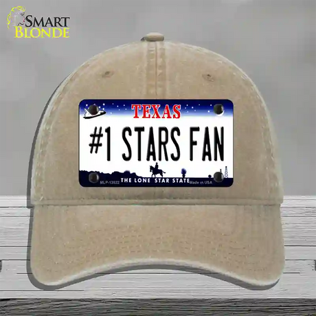 Number 1 Stars Fan Novelty License Plate Hat Tag Unconstructed Cotton / Khaki