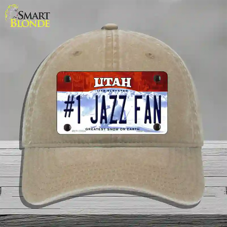 Number 1 Jazz Fan Novelty License Plate Hat Tag Unconstructed Cotton / Khaki