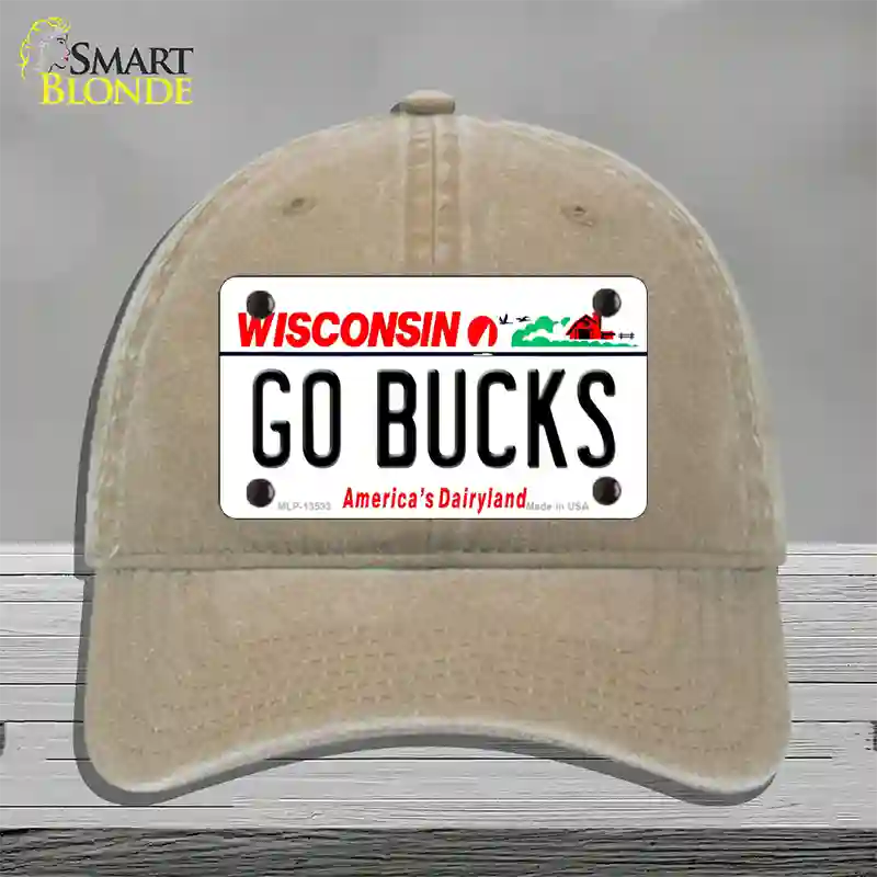 Go Bucks Novelty License Plate Hat Tag Unconstructed Cotton / Khaki