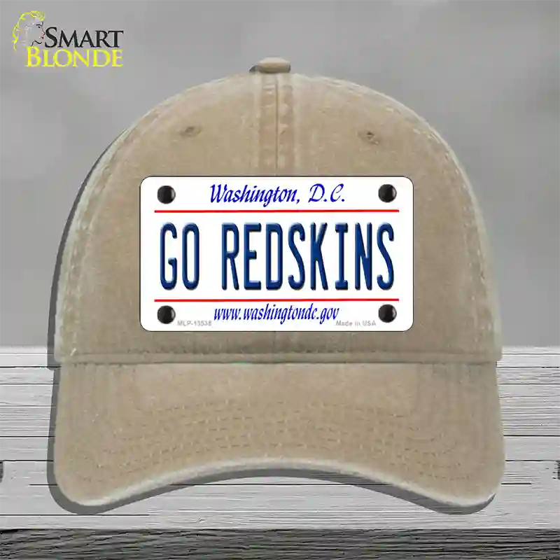 Go Redskins Novelty License Plate Hat Tag Unconstructed Cotton / Khaki