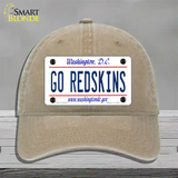 Go Redskins Novelty License Plate Hat Tag Unconstructed Cotton / Khaki