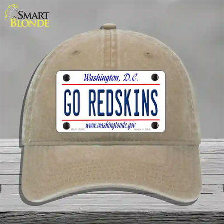 Go Redskins Novelty License Plate Hat Tag Unconstructed Cotton / Khaki