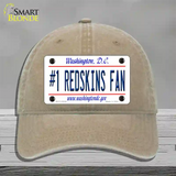 Number 1 Redskins Fan Novelty License Plate Hat Tag Unconstructed Cotton / Khaki