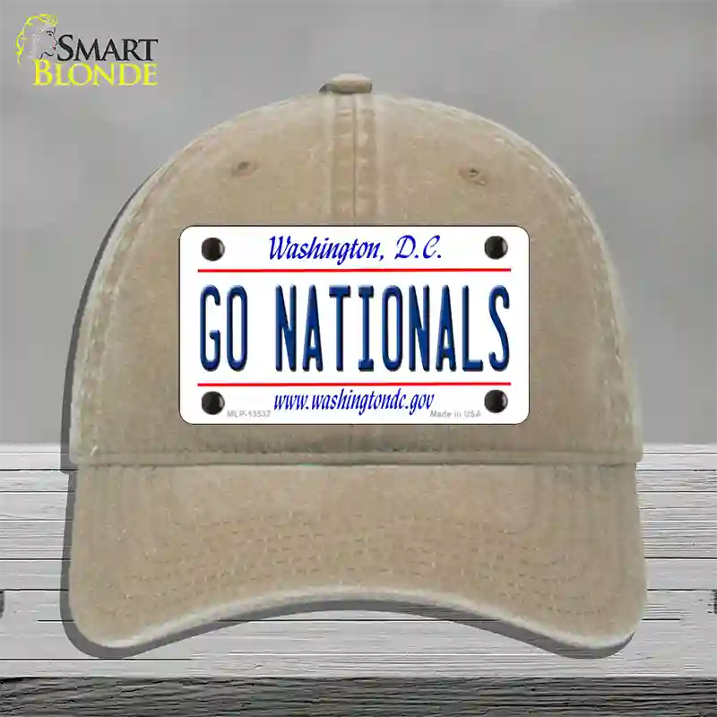 Go Nationals Novelty License Plate Hat Tag Unconstructed Cotton / Khaki