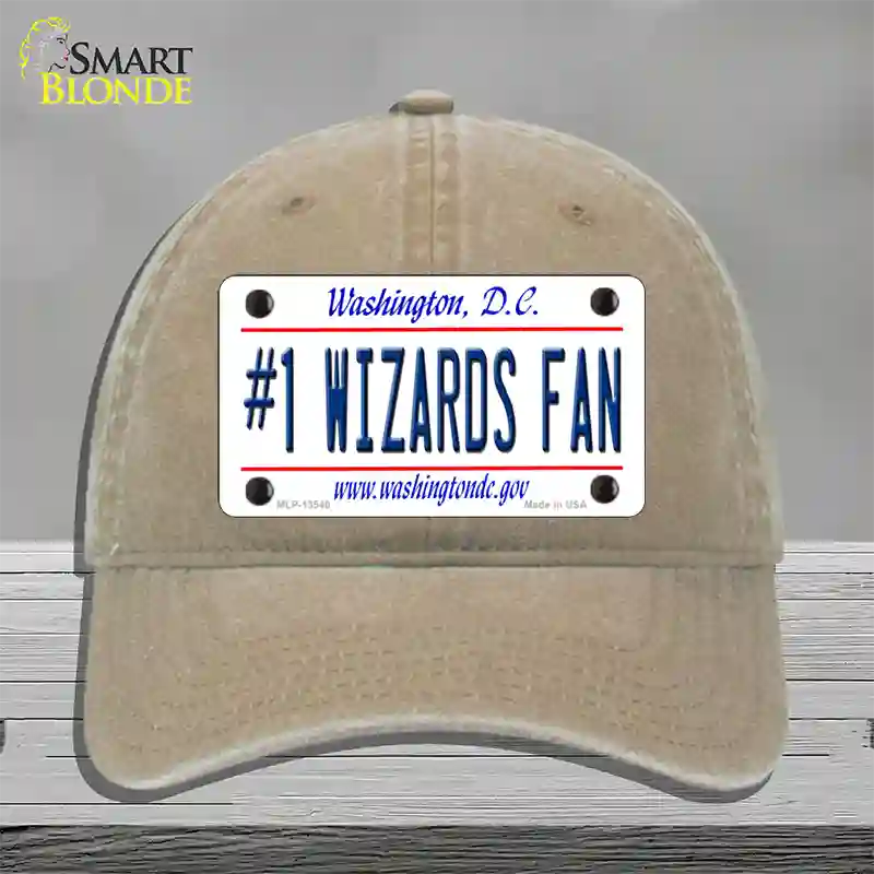 Number 1 Wizards Fan Novelty License Plate Hat Tag Unconstructed Cotton / Khaki