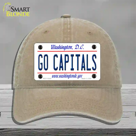 Go Capitals Novelty License Plate Hat Tag Unconstructed Cotton / Khaki