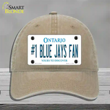 Number 1 Blue Jays Fan Novelty License Plate Hat Tag Unconstructed Cotton / Khaki