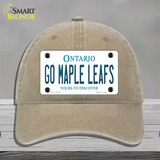 Go Maple Leafs Novelty License Plate Hat Tag Unconstructed Cotton / Khaki