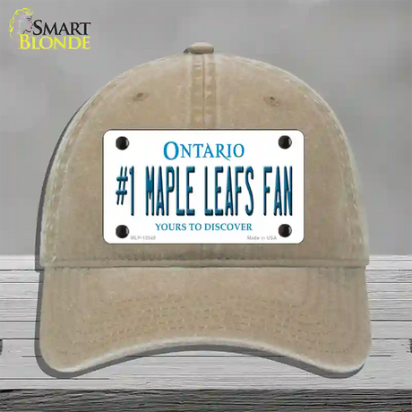 Number 1 Maple Leafs Fan Novelty License Plate Hat Tag Unconstructed Cotton / Khaki