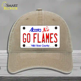 Go Flames Novelty License Plate Hat Tag Unconstructed Cotton / Khaki