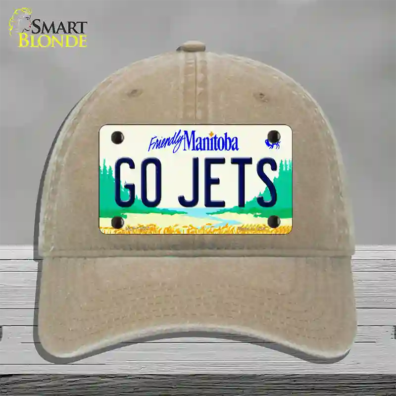 Go Jets Manitoba Novelty License Plate Hat Tag Unconstructed Cotton / Khaki