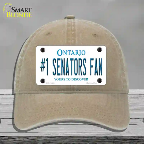 Number 1 Senators Fan Novelty License Plate Hat Tag Unconstructed Cotton / Khaki