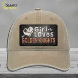 This Girl Loves Her Golden Knights Novelty License Plate Hat Tag Unconstructed Cotton / Khaki