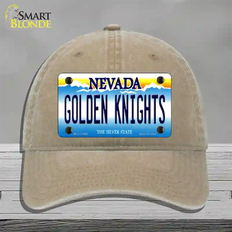 Golden Knights Novelty License Plate Hat Tag Unconstructed Cotton / Khaki