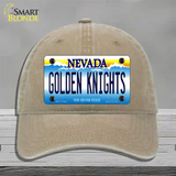 Golden Knights Novelty License Plate Hat Tag Unconstructed Cotton / Khaki