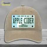 Apple Cider New Hampshire Novelty License Plate Hat Tag Unconstructed Cotton / Khaki