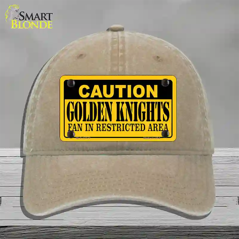 Caution Golden Knights Novelty License Plate Hat Tag Unconstructed Cotton / Khaki