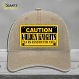 Caution Golden Knights Novelty License Plate Hat Tag Unconstructed Cotton / Khaki