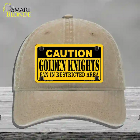 Caution Golden Knights Novelty License Plate Hat Tag Unconstructed Cotton / Khaki