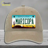 Maricopa Arizona Novelty License Plate Hat Tag Unconstructed Cotton / Khaki