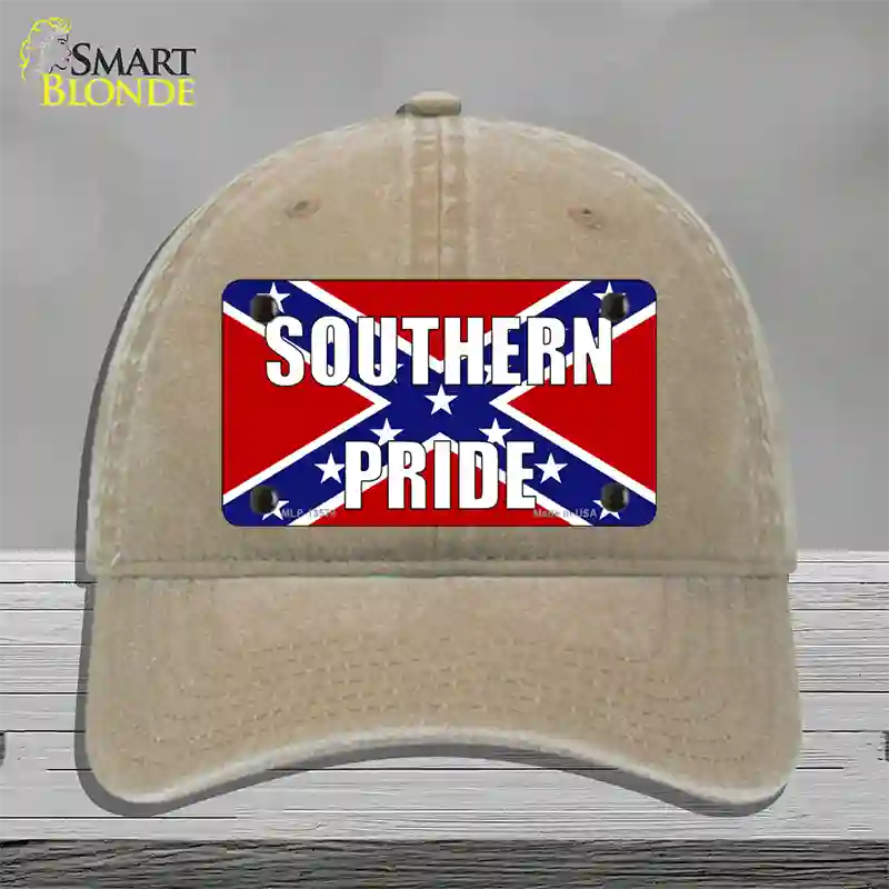 Southern Pride Confederate Novelty License Plate Hat Tag Unconstructed Cotton / Khaki