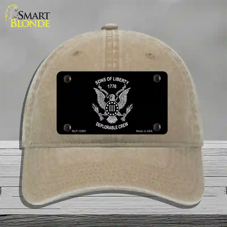 Sons of Liberty 1776 Novelty License Plate Hat Tag Unconstructed Cotton / Khaki