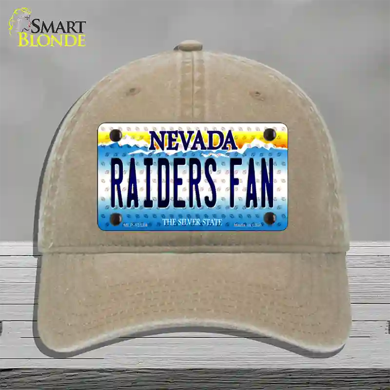 Raiders Fan Nevada Novelty License Plate Hat Tag Unconstructed Cotton / Khaki