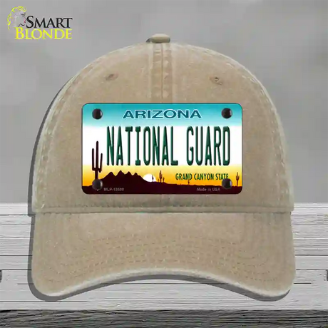 National Guard Arizona Novelty License Plate Hat Tag Unconstructed Cotton / Khaki