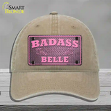 Badass Southern Belle Novelty License Plate Hat Tag Unconstructed Cotton / Khaki