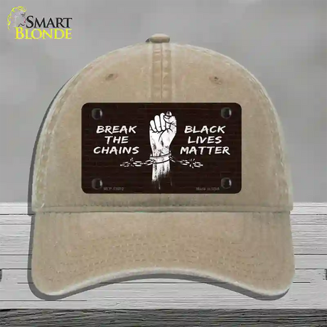 Break The Chains BLM Novelty License Plate Hat Tag Unconstructed Cotton / Khaki