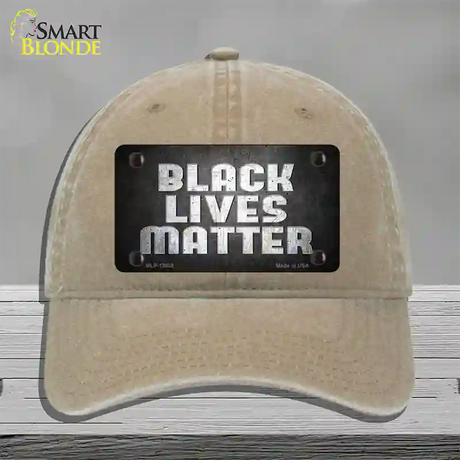 Black Lives Matter Faded Novelty License Plate Hat Tag Unconstructed Cotton / Khaki