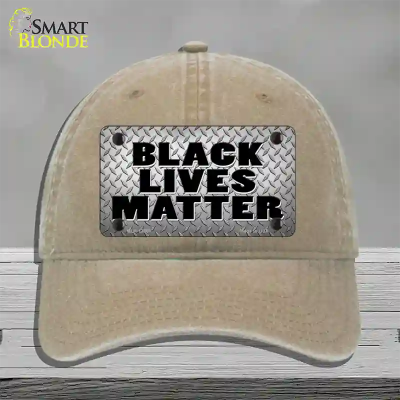 Black Lives Matter Diamond Plate Novelty License Plate Hat Tag Unconstructed Cotton / Khaki