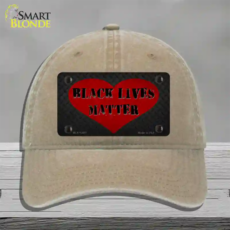 Black Lives Matter Heart Novelty License Plate Hat Tag Unconstructed Cotton / Khaki