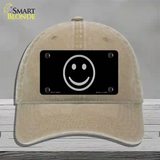 Smiley Black Novelty License Plate Hat Tag Unconstructed Cotton / Khaki