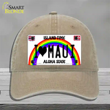 I Heart Maui Novelty License Plate Hat Tag Unconstructed Cotton / Khaki