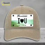 I Heart You Novelty License Plate Hat Tag Unconstructed Cotton / Khaki