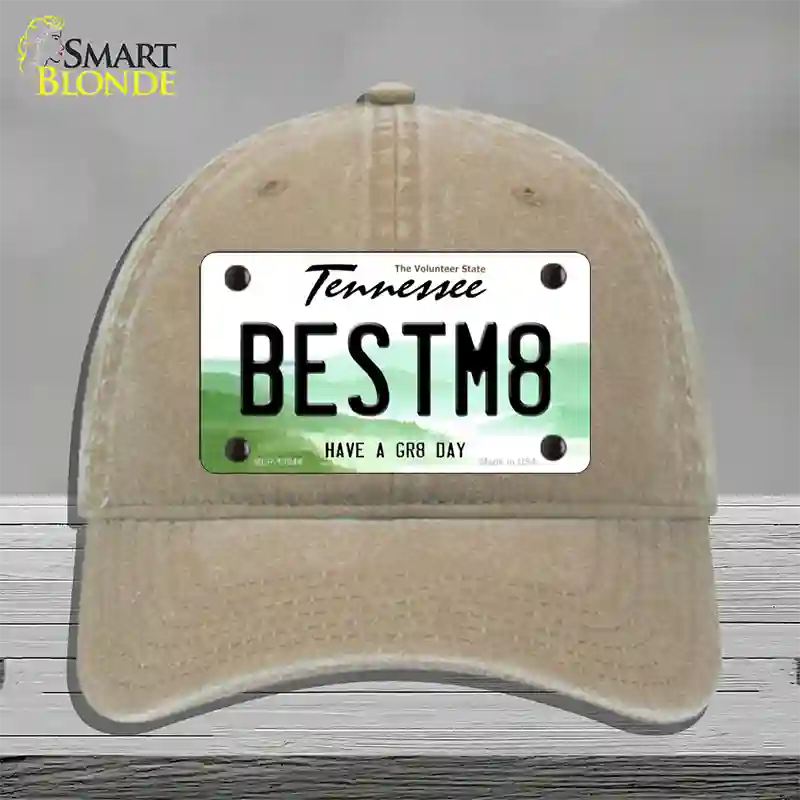 Best Mate Novelty License Plate Hat Tag Unconstructed Cotton / Khaki