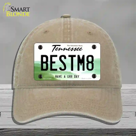 Best Mate Novelty License Plate Hat Tag Unconstructed Cotton / Khaki