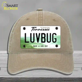 Love Bug Novelty License Plate Hat Tag Unconstructed Cotton / Khaki