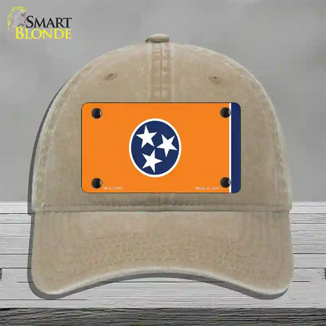 Tennessee Flag Orange Novelty License Plate Hat Tag Unconstructed Cotton / Khaki