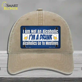 Im A Drunk Novelty License Plate Hat Tag Unconstructed Cotton / Khaki