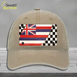 Hawaii Racing Flag Novelty License Plate Hat Tag Unconstructed Cotton / Khaki