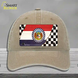 Missouri Racing Flag Novelty License Plate Hat Tag Unconstructed Cotton / Khaki