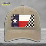 Texas Racing Flag Novelty License Plate Hat Tag Unconstructed Cotton / Khaki